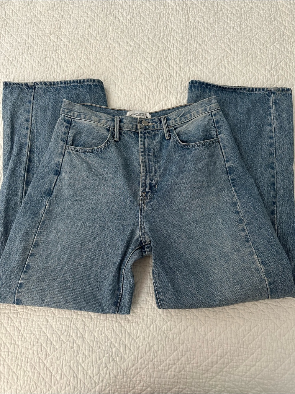 Just Black Denim Womens Wide Leg High Waisted Barrel Jeans Size 28